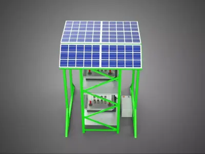 POWERED SOLAR PANEL ROOF IOT ROTARY HYDROPONIC GARDEN PLANT FARM 3D model