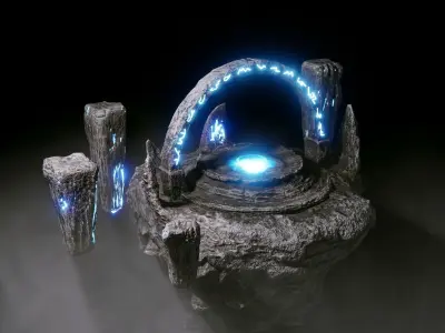 Portal for games Low-poly 3D model