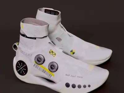 Cyberpunk fashion sneaker scifi future shoes footwear Low-poly 3D model