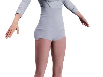 CHLOE Detroit Become Human  White Romper 3D model