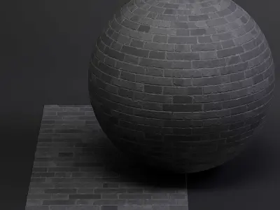 Bricks vol01 Black 8K Seamless PBR Materials Texture
