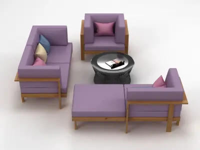 Garden Furniture Set 001 3D model