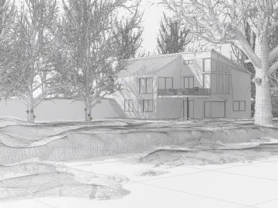 Winter House Octane Render 3D model