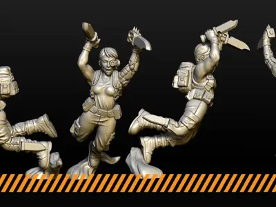 Female Jungle Fighters  3D print model