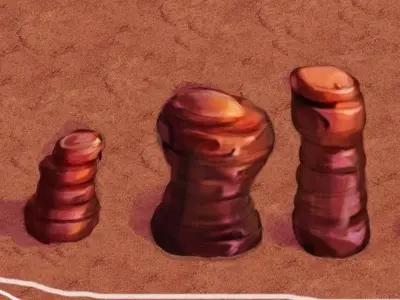 Desert - Mountain - Wind Stone 05 3D model