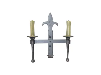 Medieval Candle Stand V06 Low-poly 3D model