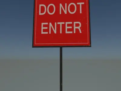 Do not enter sign Free low-poly 3D model