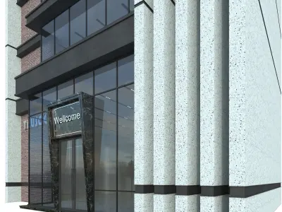 Modern office building No 3 3D model
