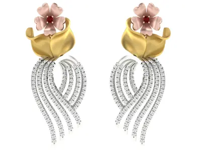 Women Pendant Earring Sets 3dm STL OBJ FBX Renders Details 3D print model 6