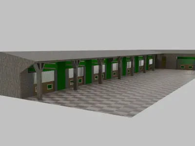 Horse Stable Low-poly 3D model