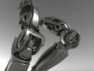 Robot legs version 2 rigged  and animated 3D model