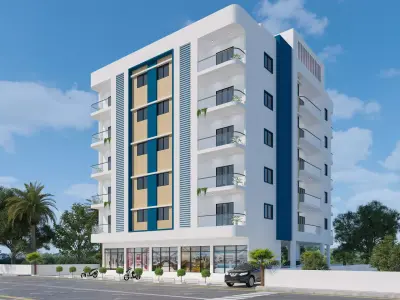 Apartment building where is located 3D model