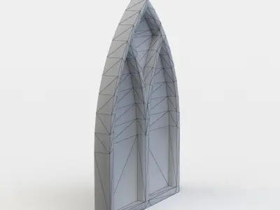 Window church with Low-poly 3D model