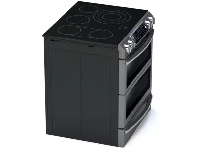 Samsung Slide-In Electric Flex Duo Range With Dual Door 3D model
