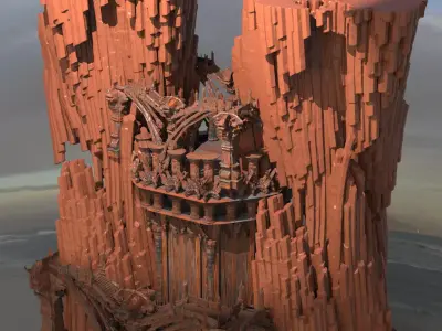 Desert Arrakis Cliff Arena 3D model