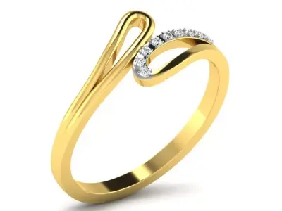 Light Weight Yellow Gold Diamond Ring DR-5707 3D print model