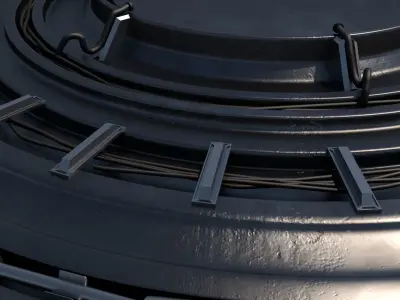 Sci-Fi Platform Cyberpunk Spaceship 3D model 3D model