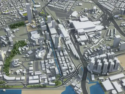 Johor Bahru Low-poly 3D model