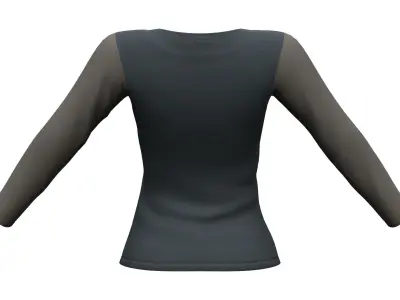 Long Sleeve Black Activist Tshirt Low-poly 3D model