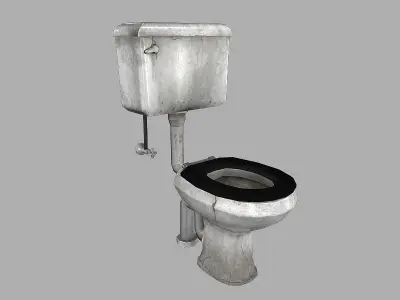 Grimy Toilet Low-poly 3D model