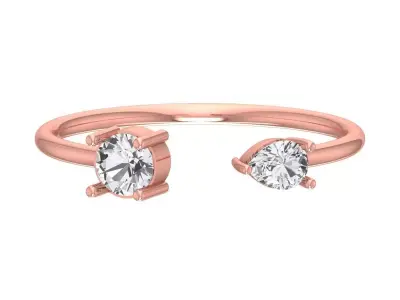 Women Open End Light Weight Band Ring 3D print model