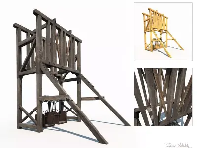 Old Mine Construction Low-poly 3D model