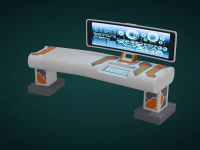 Sci-Fi Computer - Game Ready - PBR Low-poly 3D model