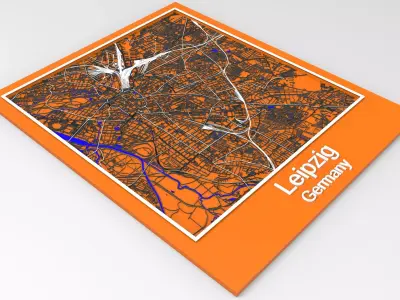 Leipzig Germany Streets and roads 3D model