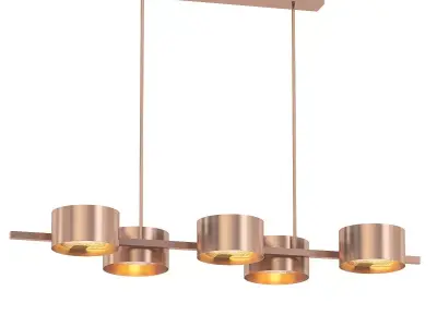 TRIAL four light pendant in copper 3D model