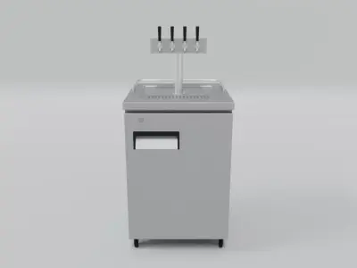 4-Tap Kegerator Beer Fridge 3D model