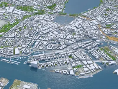 Hamburg Downtown Germany Low-poly 3D model