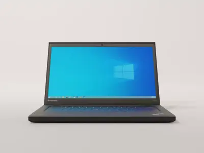 laptop with light Low-poly 3D model
