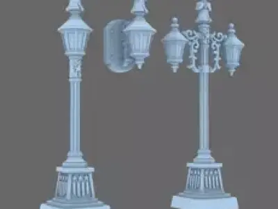 Grim Dark Americana Street Lamps 3D print model