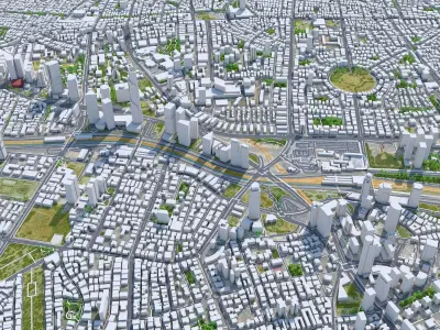 Tel Aviv Downtown Israel Low-poly 3D model