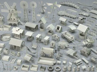 Environment Props - Collection 1 - 122 pieces  3D model