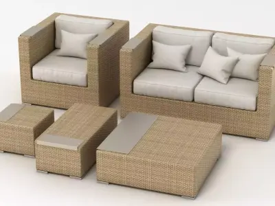 Dedon Garden Furniture Set 3D model