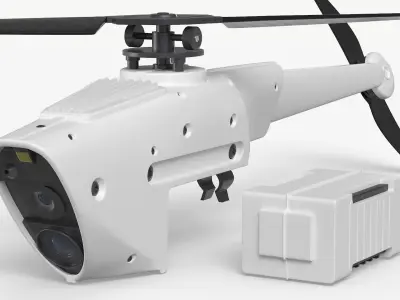 Tiny Unmanned Drone White 3D model
