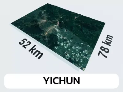 Yichun China City Landscape 3D Model 3D model