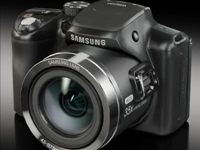 Samsung WB2100 Cobalt Black bridge digital camera Low-poly 3D model