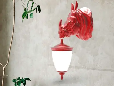 Rhino Wall Lamp 3D print model