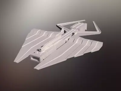Sci-Fi War Spaceship Low-poly 3D model