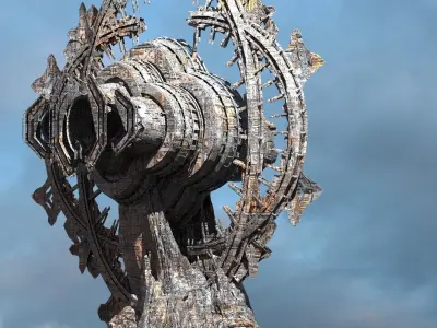 Sci Fi Alien Mountain array  3D model
