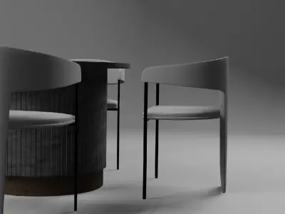 3D Model of a Stylish Furniture Set for Interior Design 3D model
