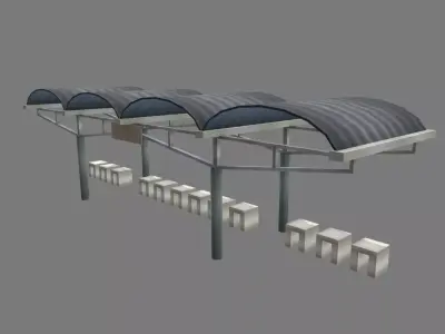 Bus stop Low-poly 3D model