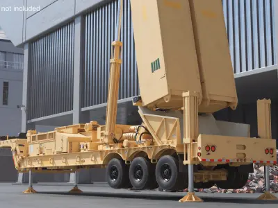  LRHW Launcher with Deployed Hypersonic Missiles Animated Rigged 