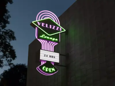 Neon Sign - Bar Cafe Lounge 3D model