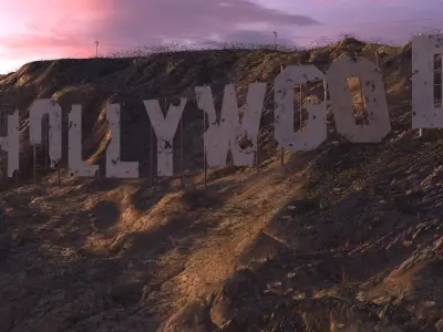 Futuristic Hollywood Sign  Low-poly 3D model