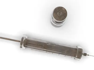 syringe metal 3D model