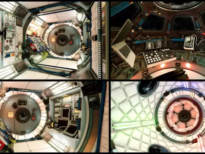 Generic Space Station Low-poly 3D model