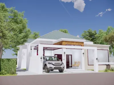 1 Floor Modern House Design Full Interior  3D model